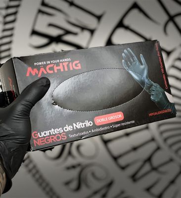 Guante Machtig Nitrilo Negro doble grosor Guante Machtig Nitrilo Negro doble grosor