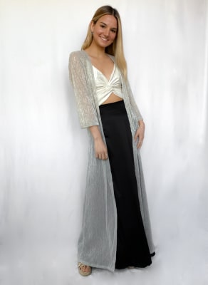KIMONO PLATEADO LARGO