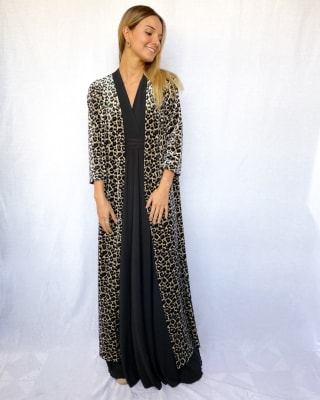 KIMONO TERCIOPELO ANIMAL PRINT GRIS