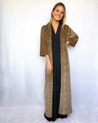 KIMONO TERCIOPELO ANIMAL PRINT CAFE