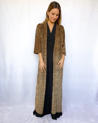 KIMONO TERCIOPELO ANIMAL PRINT CAFE