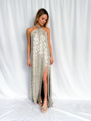 VESTIDO JOSEFINA PRINT DORADO