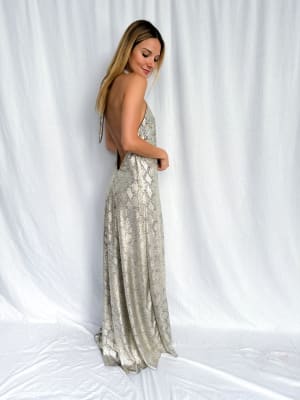 VESTIDO JOSEFINA PRINT DORADO
