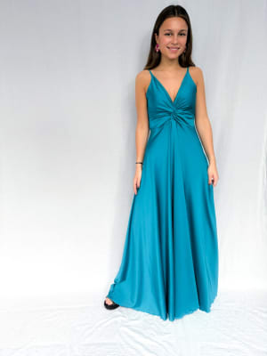 VESTIDO JOSEFA TURQUESA