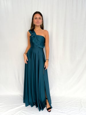 VESTIDO RENATA VERDE PETROLEO