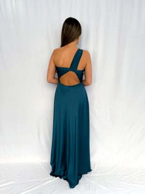 VESTIDO TRINIDAD VERDE PETROLEO