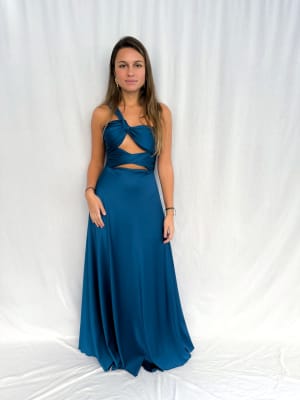 VESTIDO TRINIDAD AZUL PETROLEO