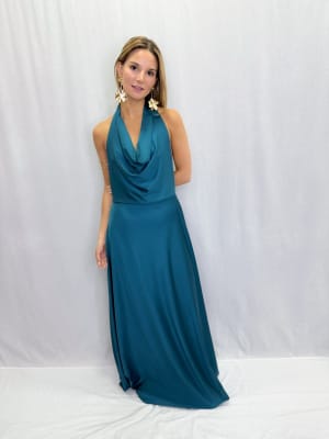 VESTIDO CARLA VERDE PETROLEO