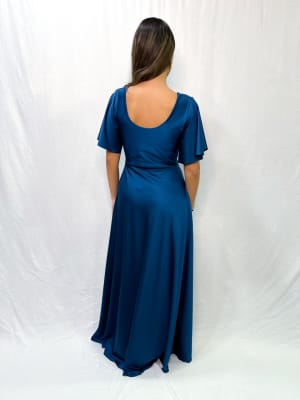 VESTIDO CLARA AZUL PETROLEO