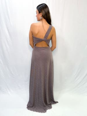VESTIDO TRINIDAD CAFE BRILLO