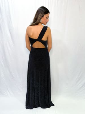 VESTIDO TRINIDAD NEGRO BRILLO