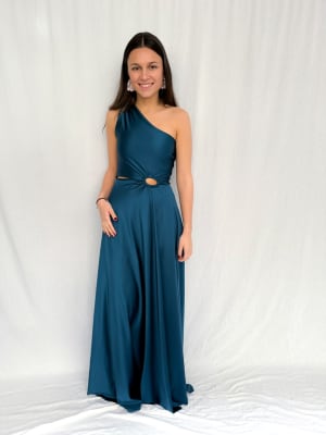 VESTIDO ANGELES AZUL PETROLEO
