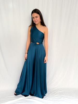 VESTIDO ANGELES AZUL PETROLEO