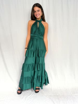 VESTIDO SARA VERDE BOTELLA
