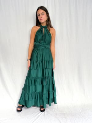 VESTIDO SARA VERDE BOTELLA