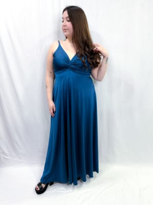 VESTIDO JOSEFA AZUL PETROLEO