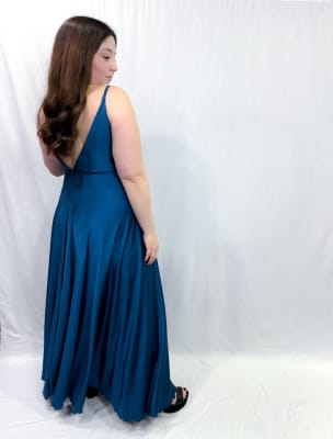 VESTIDO JOSEFA AZUL PETROLEO
