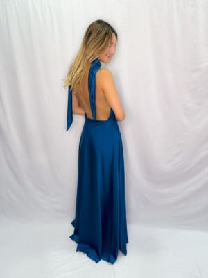 VESTIDO CARLA AZUL PETROLEO