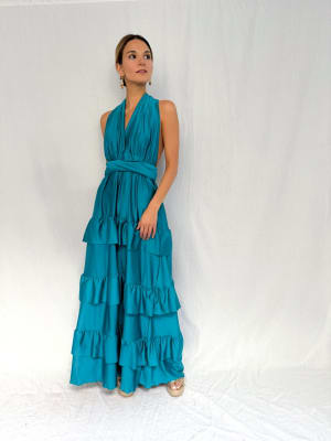 VESTIDO SARA TURQUESA