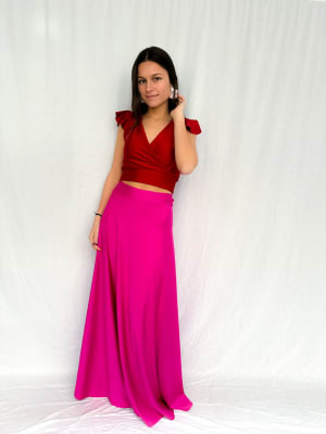 FALDA ELOISA FUCSIA
