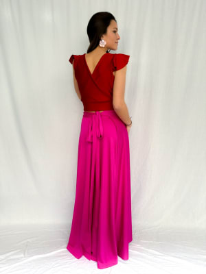 FALDA ELOISA FUCSIA