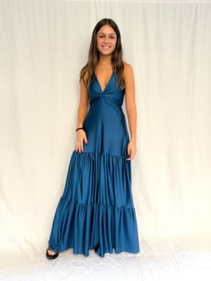 VESTIDO ANA AZUL PETROLEO
