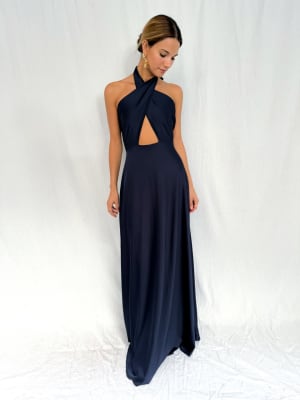 VESTIDO JAVIERA AZUL MARINO
