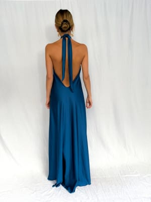 VESTIDO JOSEFINA AZUL PETROLEO
