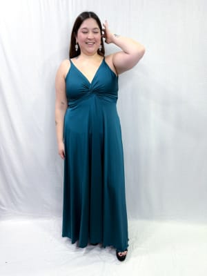 VESTIDO JOSEFA VERDE PETROLEO