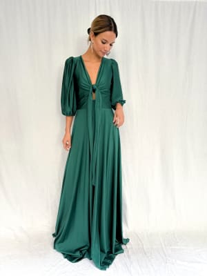 VESTIDO GUADALUPE VERDE BOTELLA