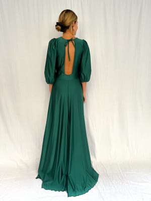 VESTIDO GUADALUPE VERDE BOTELLA