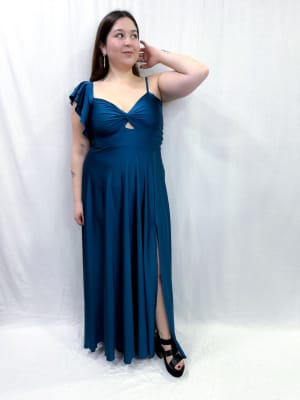 VESTIDO PILI AZUL PETROLEO