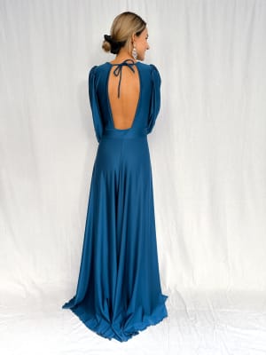 VESTIDO GUADALUPE AZUL PETROLEO