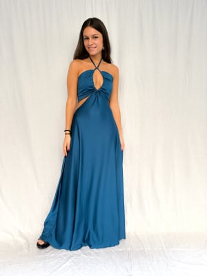 VESTIDO MARIANA AZUL PETROLEO