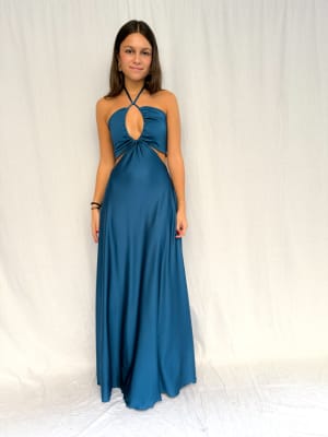 VESTIDO MARIANA AZUL PETROLEO