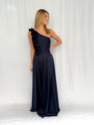 VESTIDO VICENTA AZUL MARINO