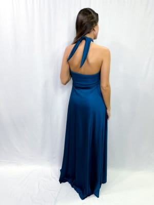 VESTIDO JAVIERA AZUL PETROLEO