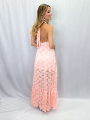 VESTIDO CONSTANZA DAMASCO ENCAJE