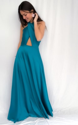 VESTIDO JAVIERA TURQUESA
