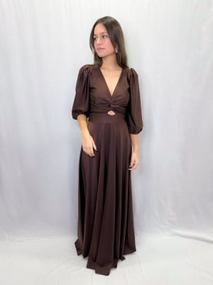 VESTIDO GUADALUPE CHOCOLATE DUPONT