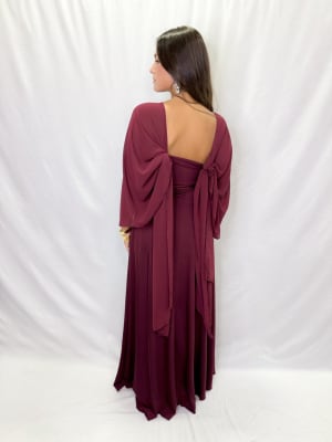 VESTIDO MACARENA BURDEO
