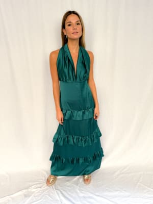 VESTIDO SARA VERDE SEDA