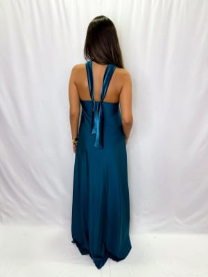 VESTIDO VALENTINA VERDE PETROLEO