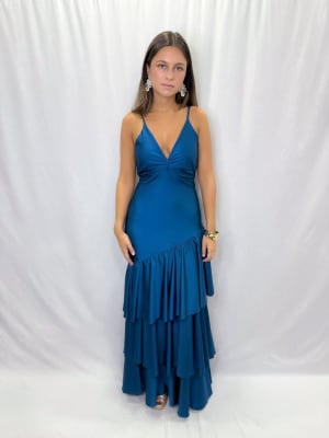 VESTIDO ASUNCION AZUL PETROLEO