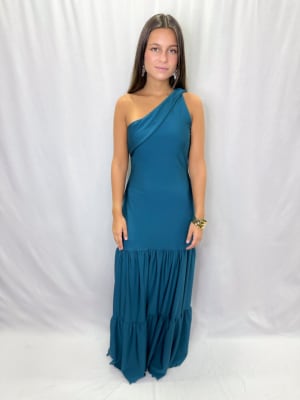 VESTIDO LAURA VERDE PETROLEO