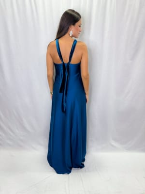 VESTIDO VALENTINA AZUL PETROLEO