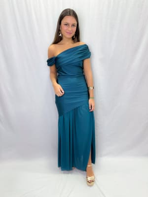 VESTIDO ELENA VERDE PETROLEO