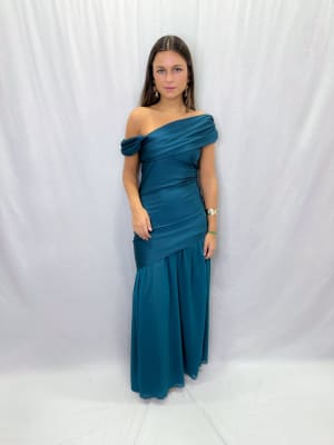 VESTIDO ELENA VERDE PETROLEO