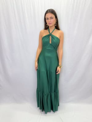 VESTIDO CONSTANZA VERDE BOTELLA