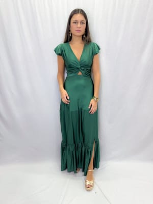 VESTIDO AGUSTINA VERDE BOTELLA